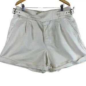 Banana Republic Women’s Side Buckle‎ Linen Cotton Blend Neutral Beige Shorts 16
